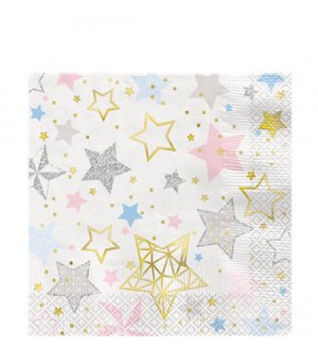 GUARDANAPOS ESTRELINHA AZUL E ROSA